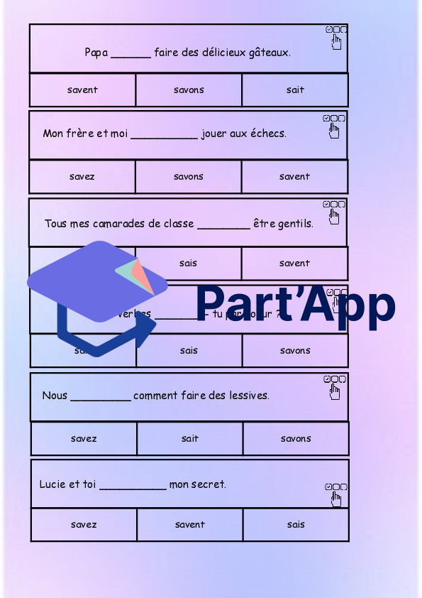 Rallye de conjugaison - savoir (présent)_4