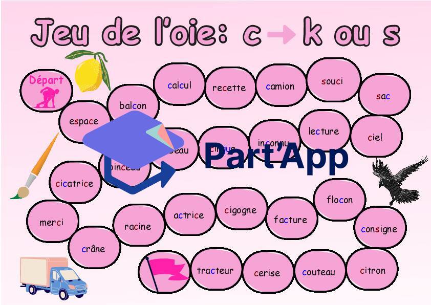 Jeu de l’oie la lettre c --> le son "s" ou "k" (temps 4)_3