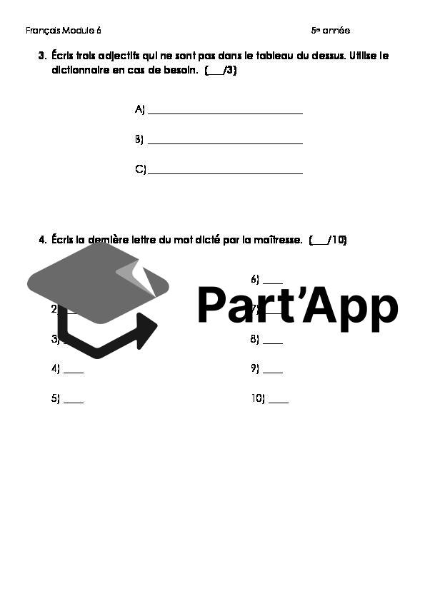 5e année français Module 6 Evaluation (orthographe + grammaire)_3