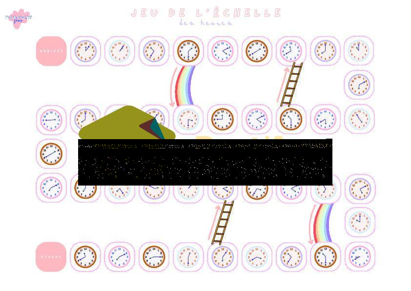 4P 5P - math histoire - les heures - jeu de l'échelle_2