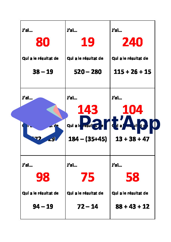Calcul mental - jeu_8