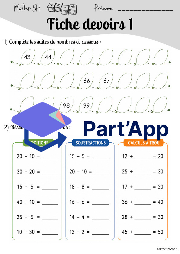 MAT Fiches devoirs 5H période 1_2