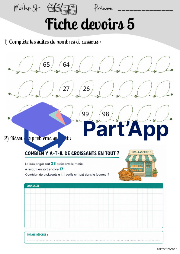 MAT Fiches devoirs 5H période 1_6
