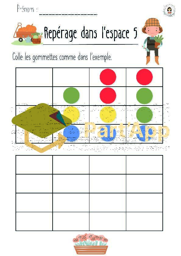 🫛 Au jardin - 🎯 Fiches gommettes – Repérage spatial_6