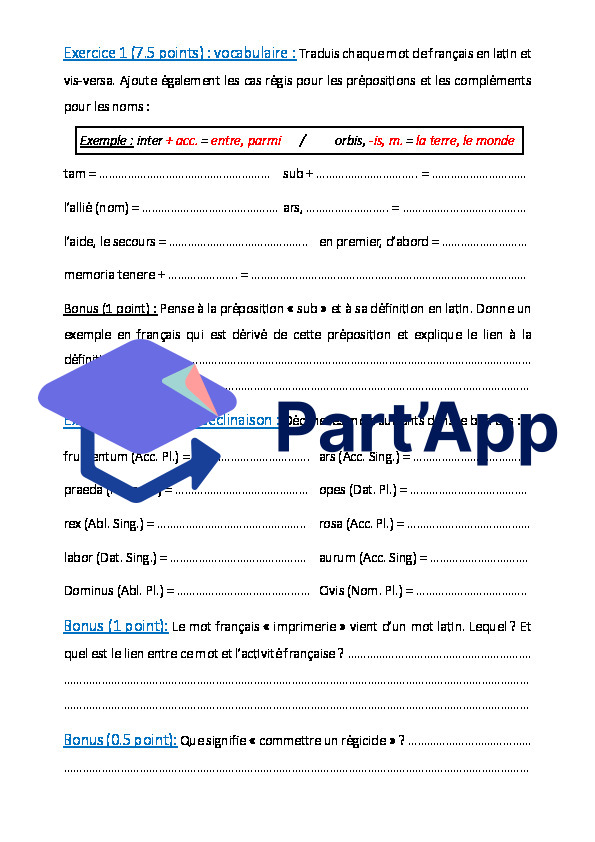 Latin Forum 10H_Test et objectifs chapitres 1-2_3