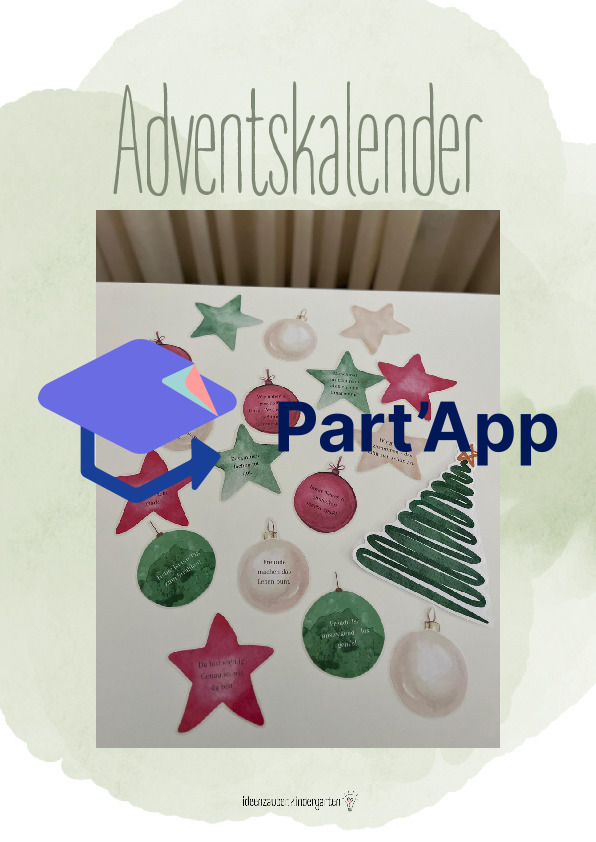 Advent - Kugeln und Sterne mit netten Sprüchen bis hin zum Christbaum: Tage zählen, Adventskalender_2