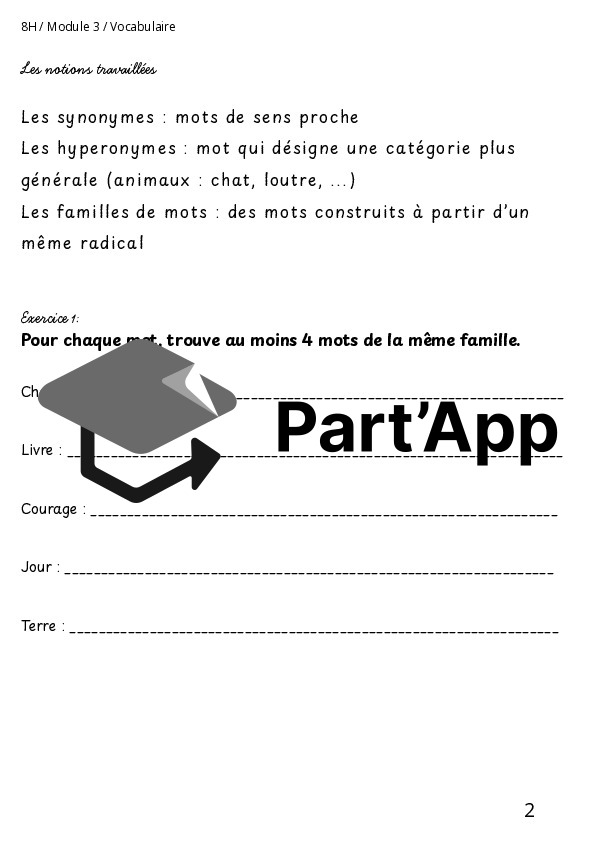 Les liens entre les mots - module 3 8H_3