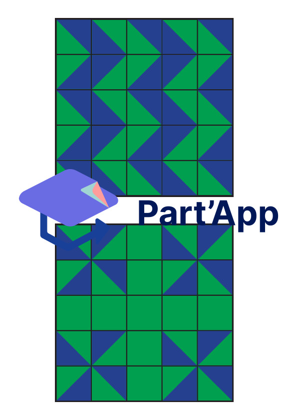 Modèles pour mosaïque de cubes 5x5 bleu|vert & demi|entier_6