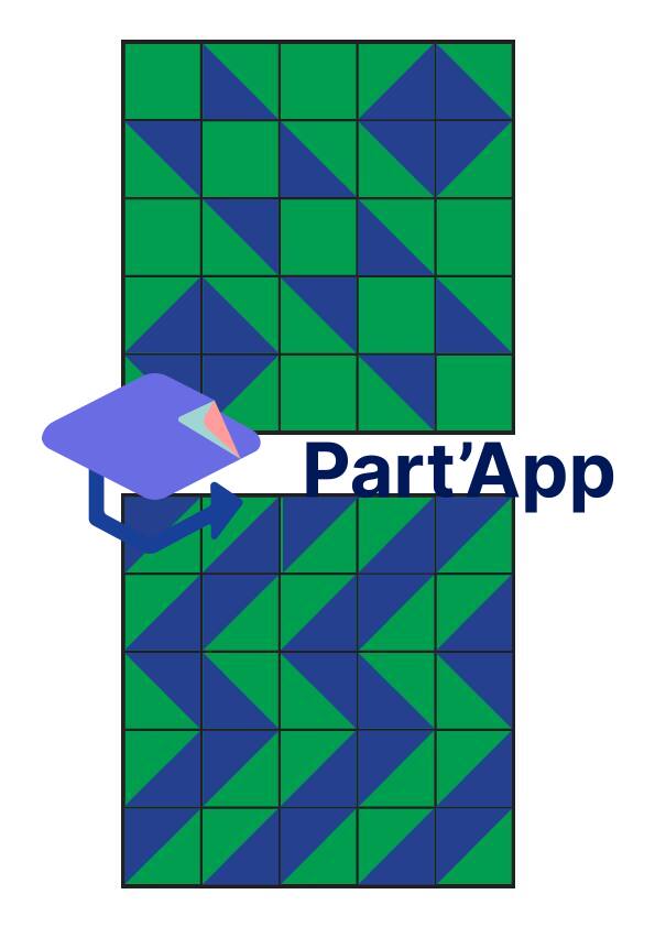 Modèles pour mosaïque de cubes 5x5 bleu|vert & demi|entier_7