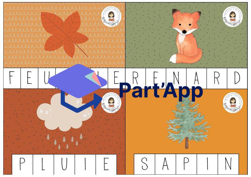 ATELIERS AUTOMNE 8x cartes à pinces mots à reconstituer_113