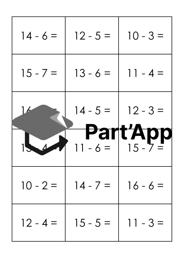 Flashcards Soustractions (plusieurs niveaux)_6