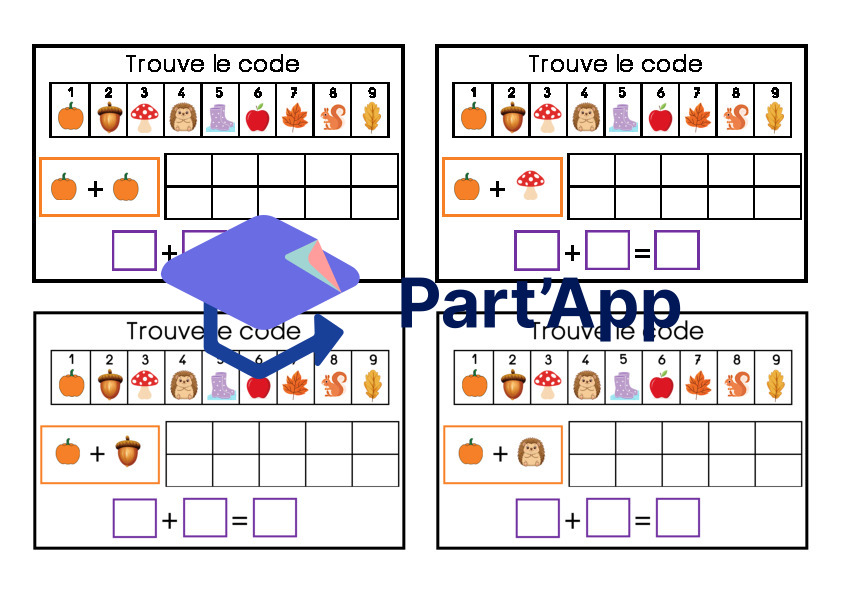 Code secret d'automne - Additions jusqu'à 10_4