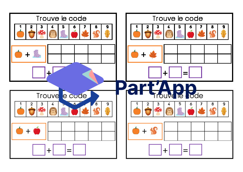 Code secret d'automne - Additions jusqu'à 10_5