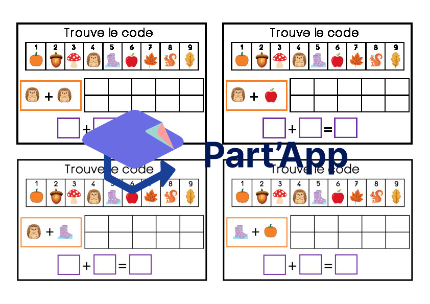 Code secret d'automne - Additions jusqu'à 10_11