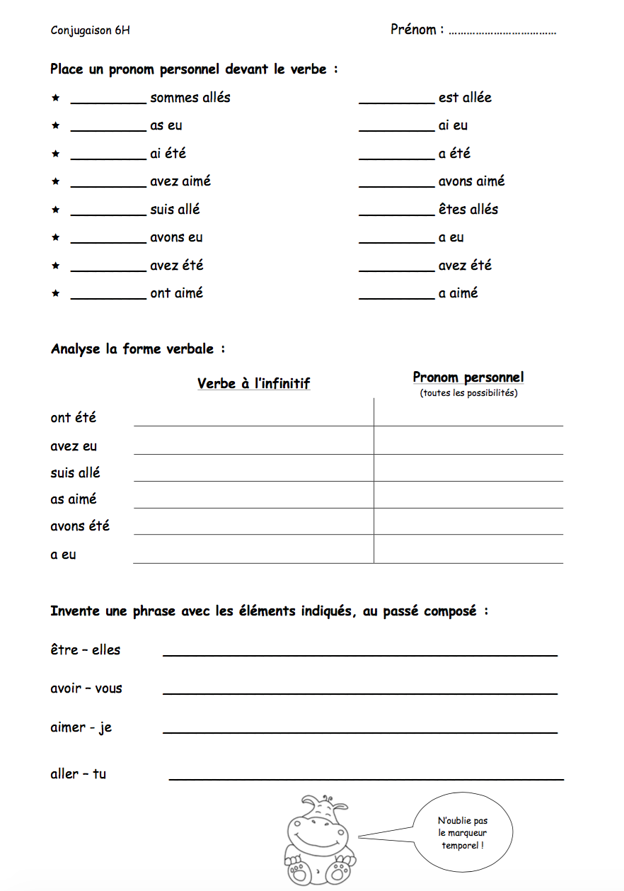 Fiches de verbes - 6P (passé composé)_2