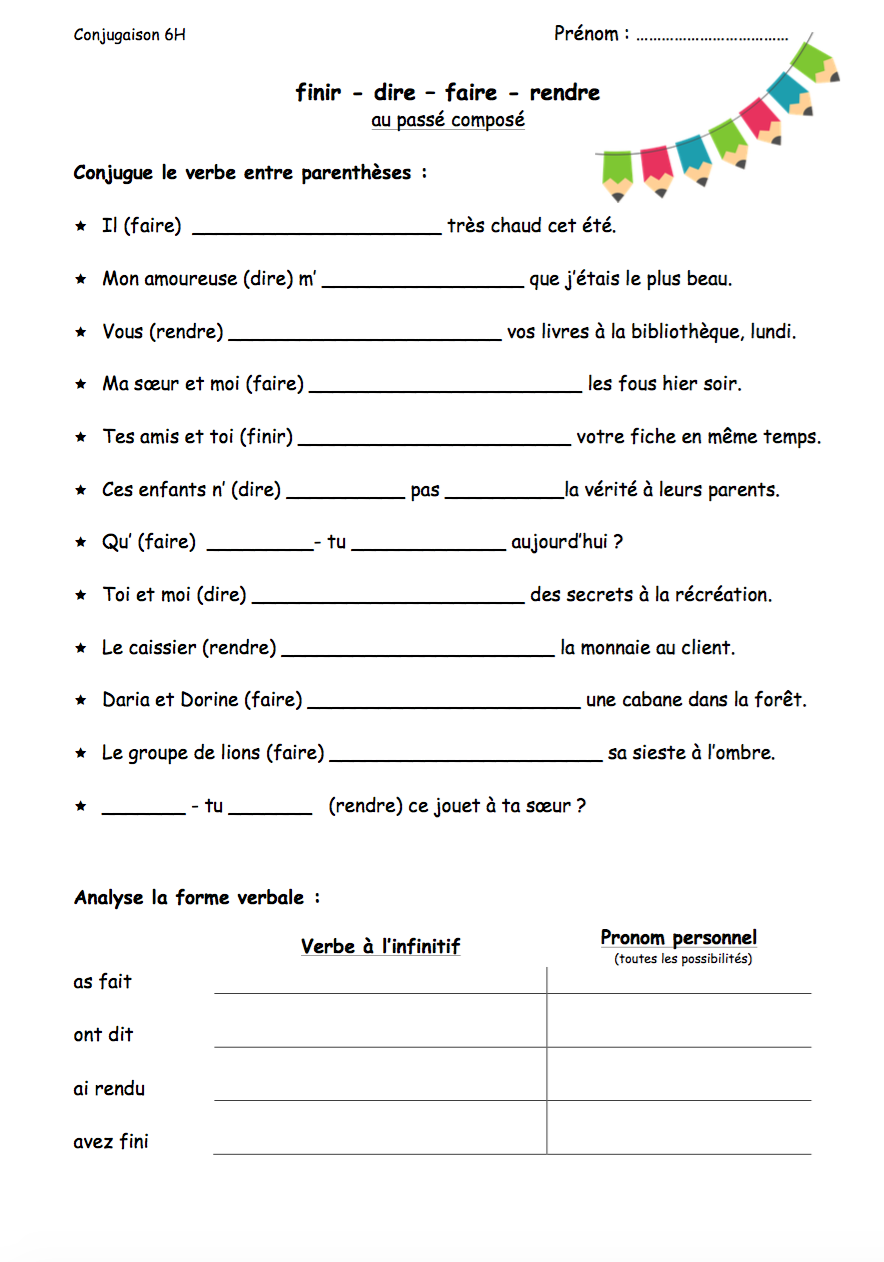 Fiches de verbes - 6P (passé composé)_3