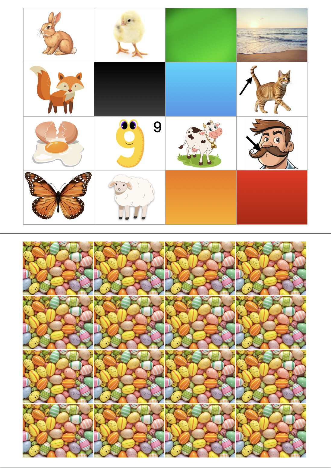 Jeu mémory Pâques rimes_2