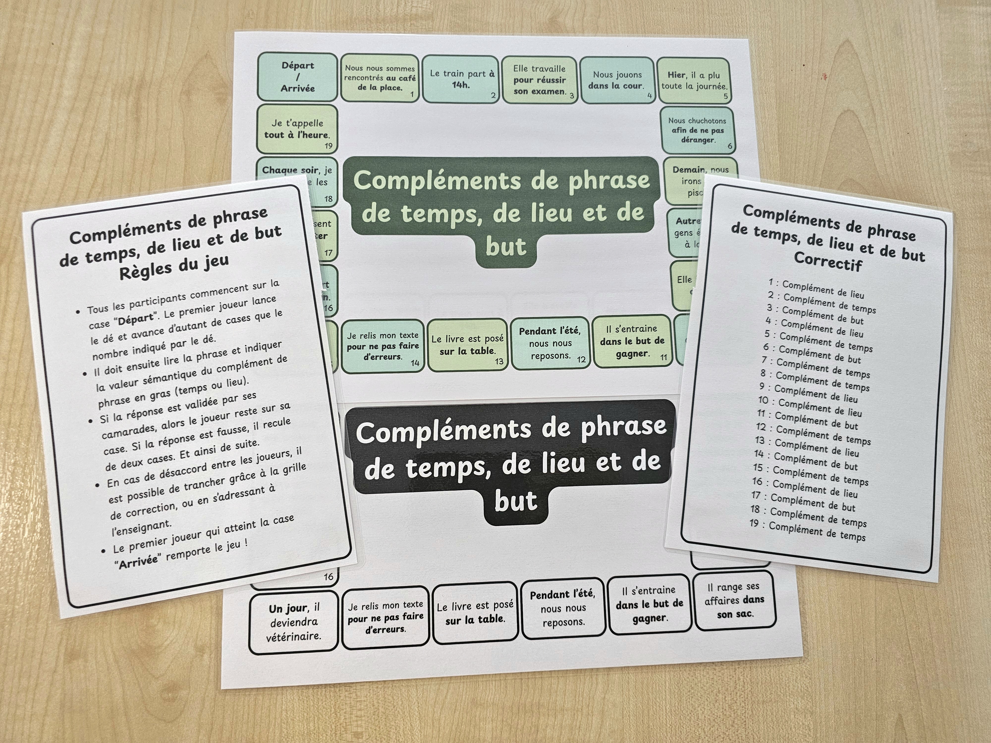 Les valeurs sémantiques du complément de phrase (temps, lieu et but) : Plateau de jeu_2