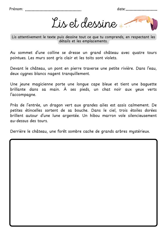 Lis et Dessine - Cycle 2 - 10 textes 🎨🖍_31