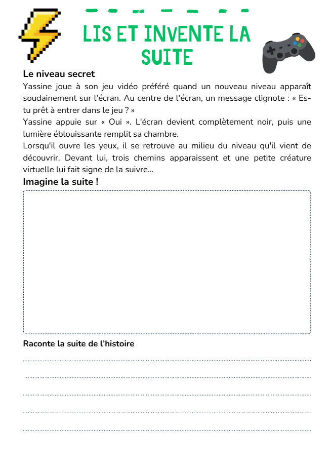 Lis et invente la suite – 10 histoires pour développer l’imagination et l’écriture – 5-6H_2