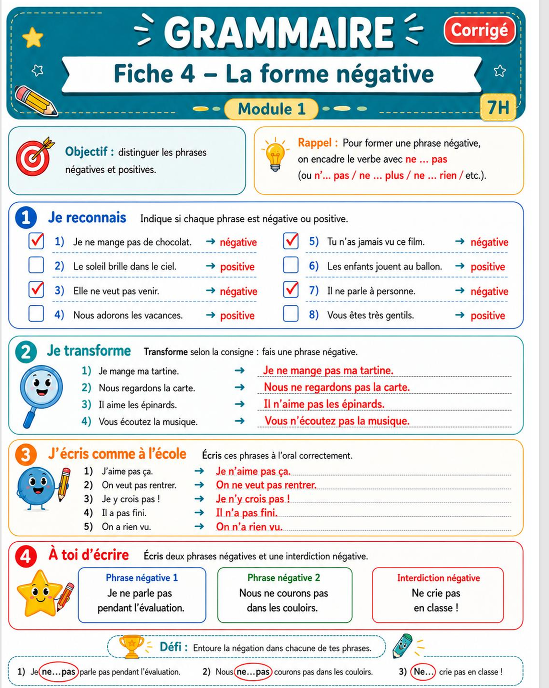 Module 1 - Grammaire Types exclamatif et impératif, Forme négative_3