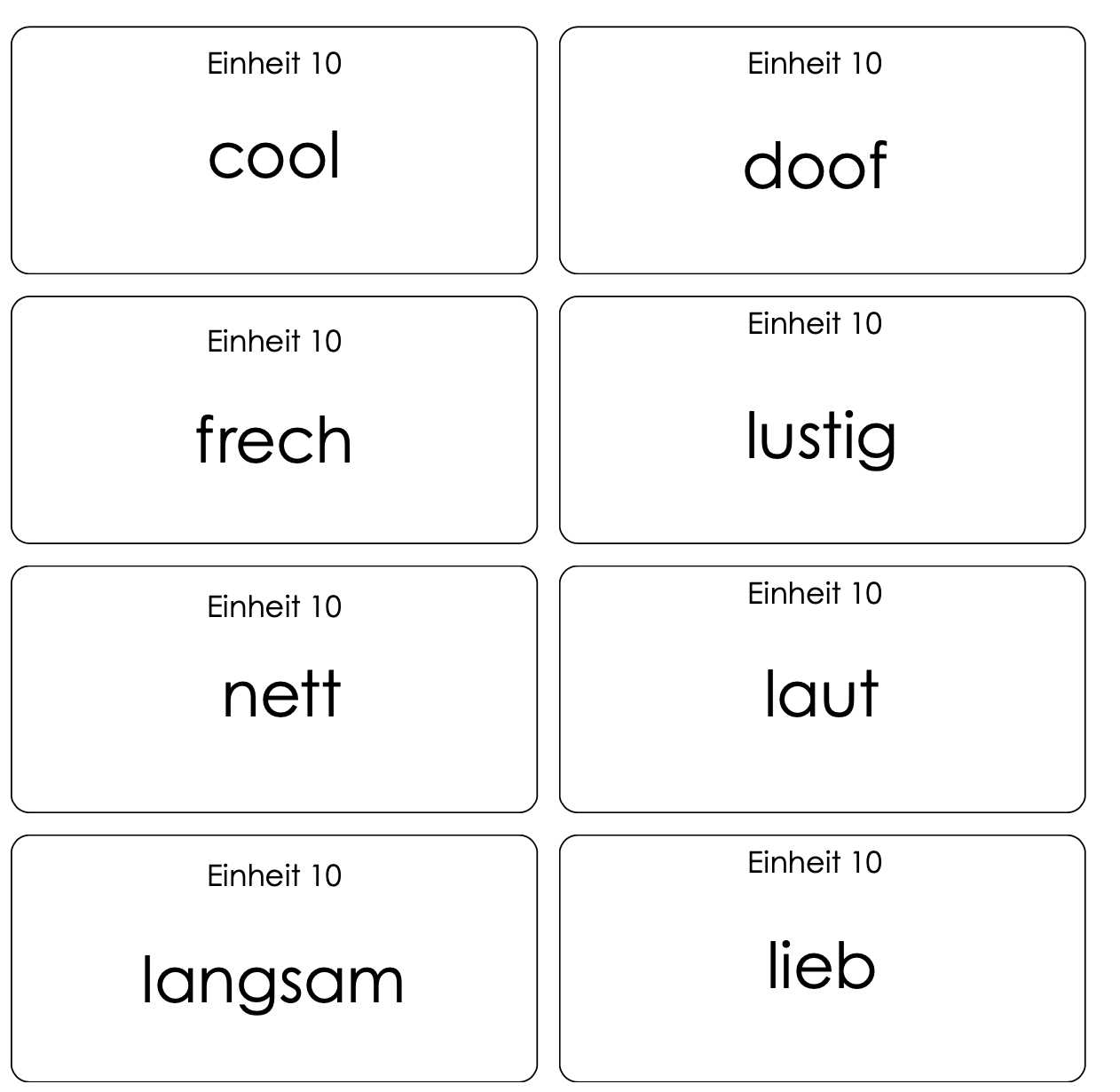 Vocabulaire allemand E10 - 6H_2